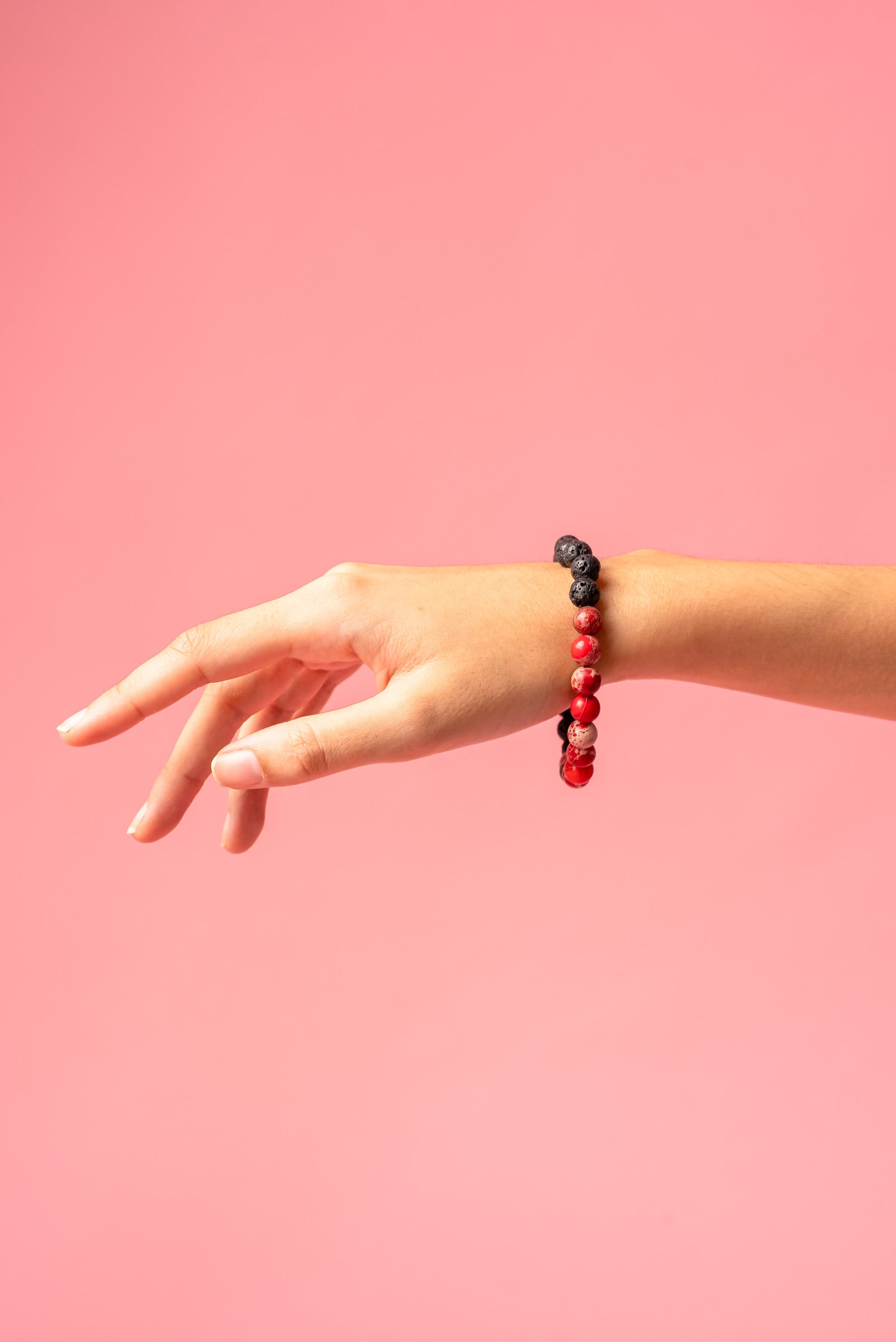 Red Imperial Jasper & Lava Stone diffuser Bracelet