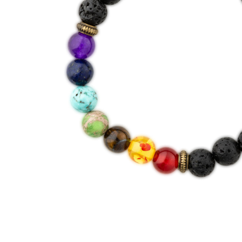 7 Chakra Healing Lava Rock Bracelet/Aromatherapy Oil Diffuser