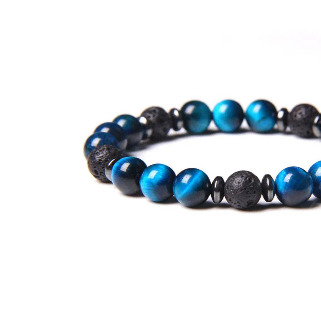 Blue Tiger Eye Beads Diffuser Bracelet