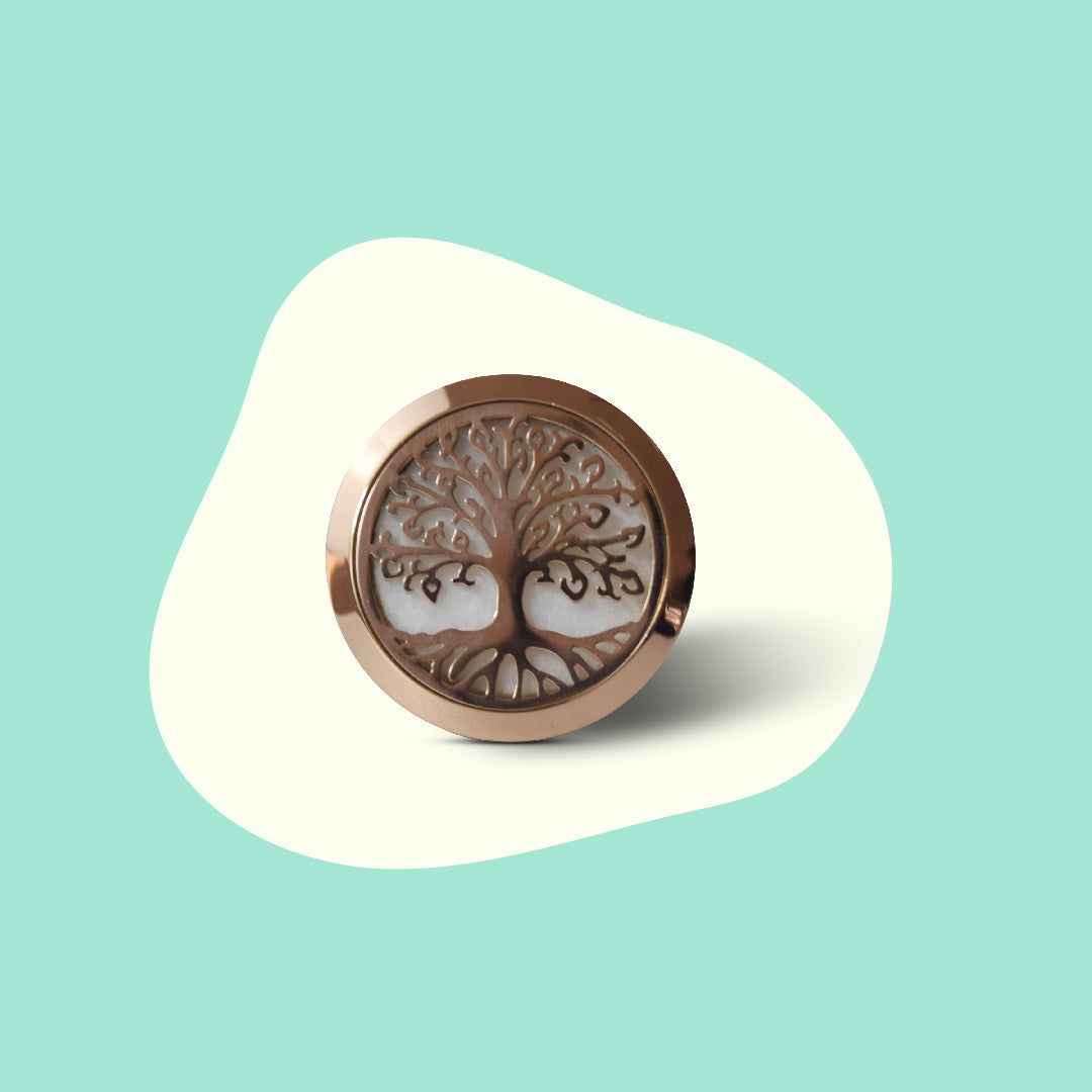 Tree of Life - Aromatherapy Car Vent Diffuser Locket - Rose Gold
