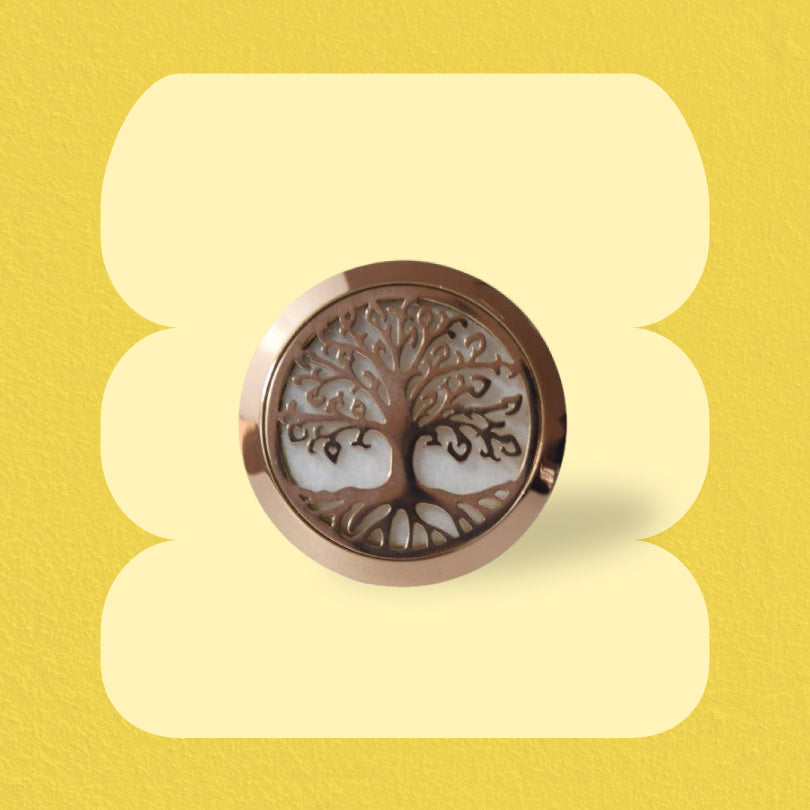 Tree of Life - Aromatherapy Car Vent Diffuser Locket - Rose Gold