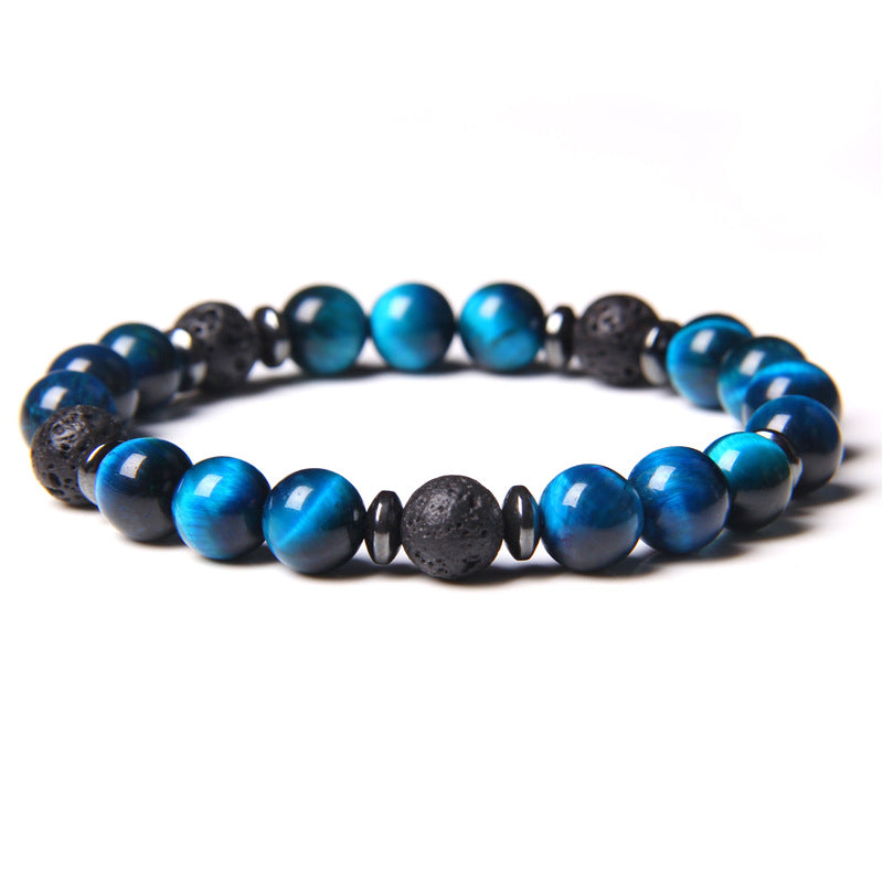 Blue Tiger Eye Beads Diffuser Bracelet