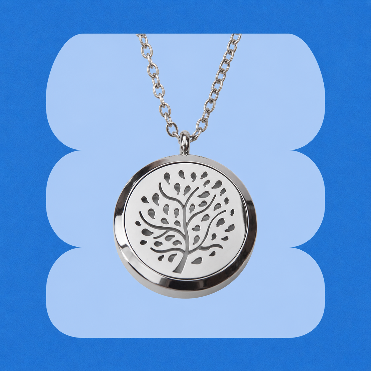 Forest Whispers Aromatherapy Necklace - Silver