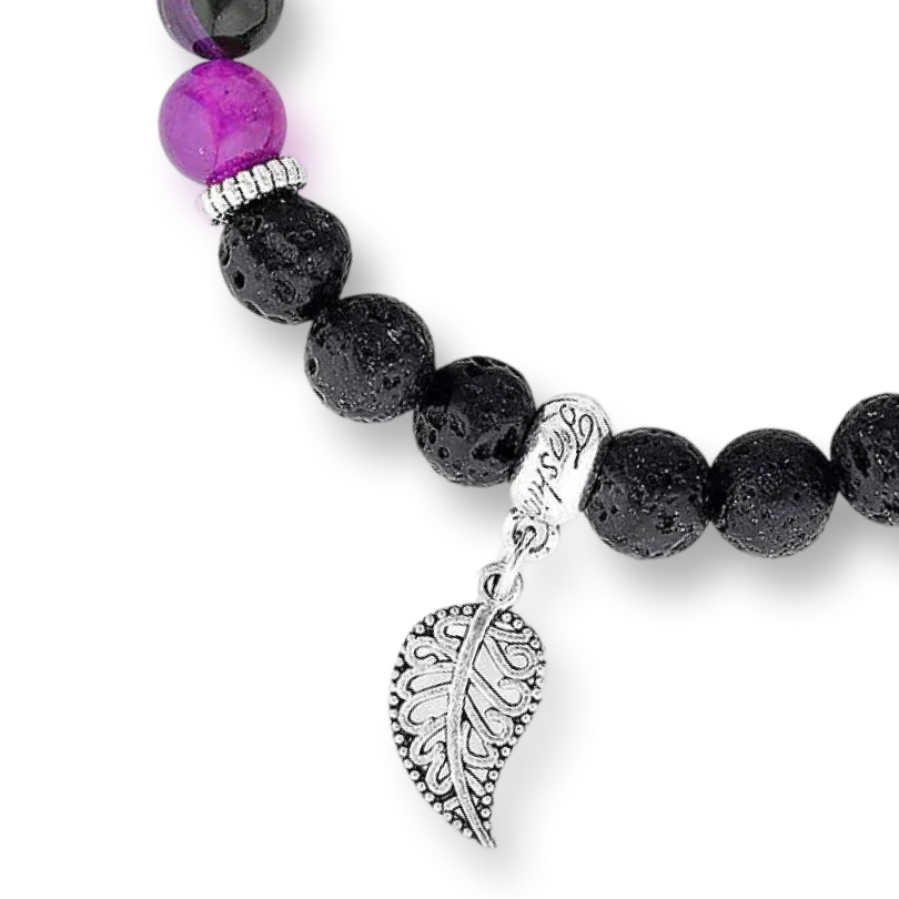 Harmony - Purple Agate & Lava stone diffuser Bracelet