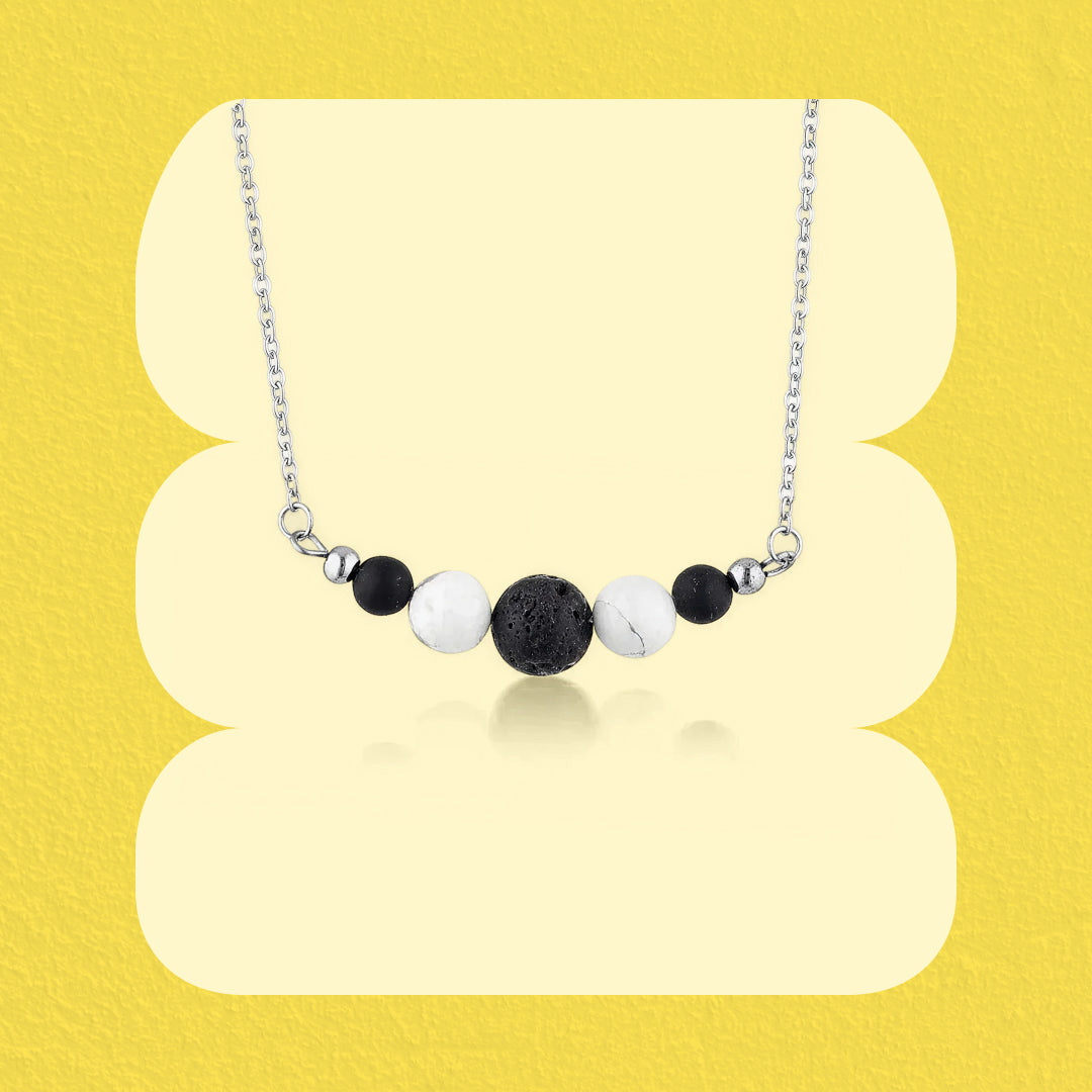Howlite & Onyx Diffuser Necklace