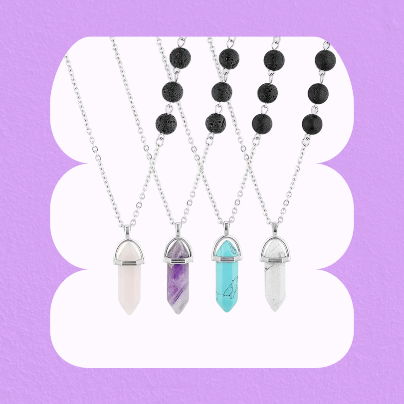 Joy Lava Stone & Crystal diffusing Necklace