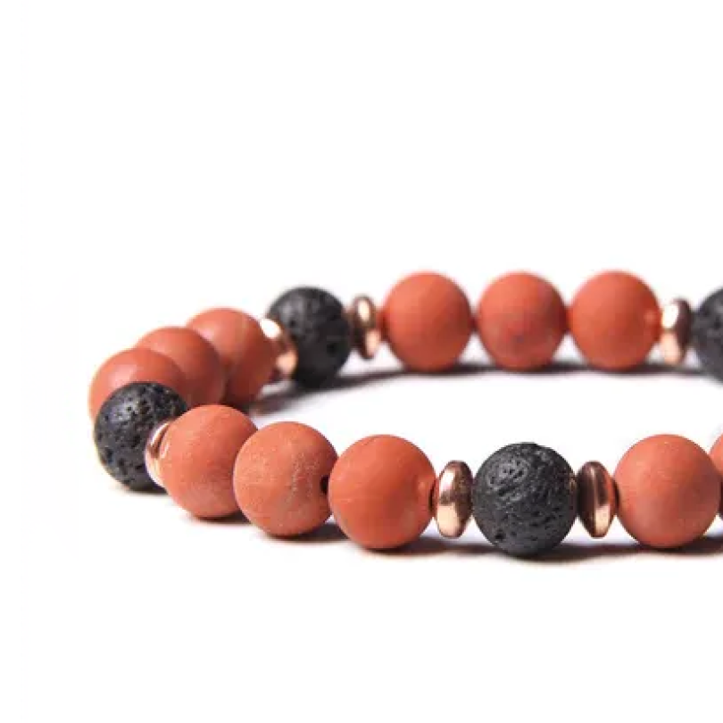 Tigers Eye & Lava stone adjustable diffusing bracelet