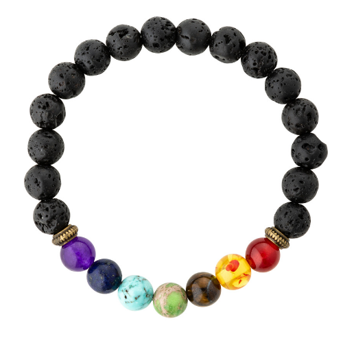 7 chakra essential oil diffuser bracelet.  Aromatherapy jewellery for kids