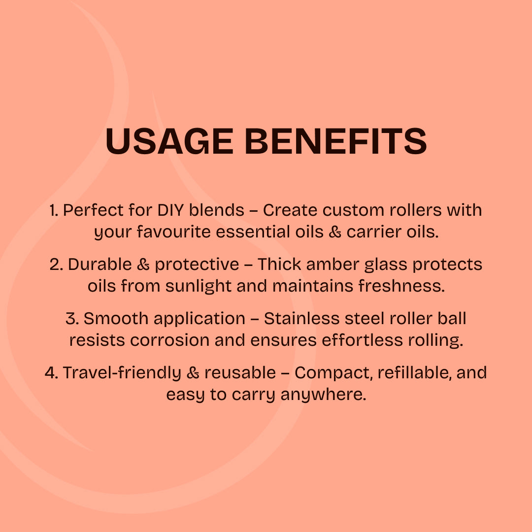 10ml Amber Glass Roller Bottles