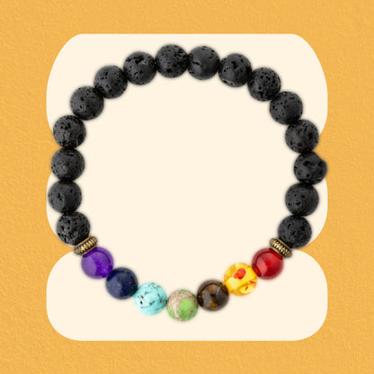7 Chakra Healing Lava Rock Bracelet/Aromatherapy Oil Diffuser