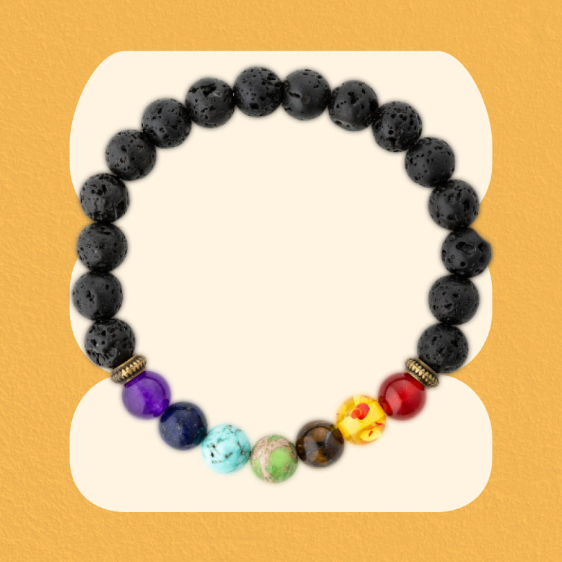 7 Chakra Healing Lava Rock Bracelet/Aromatherapy Oil Diffuser
