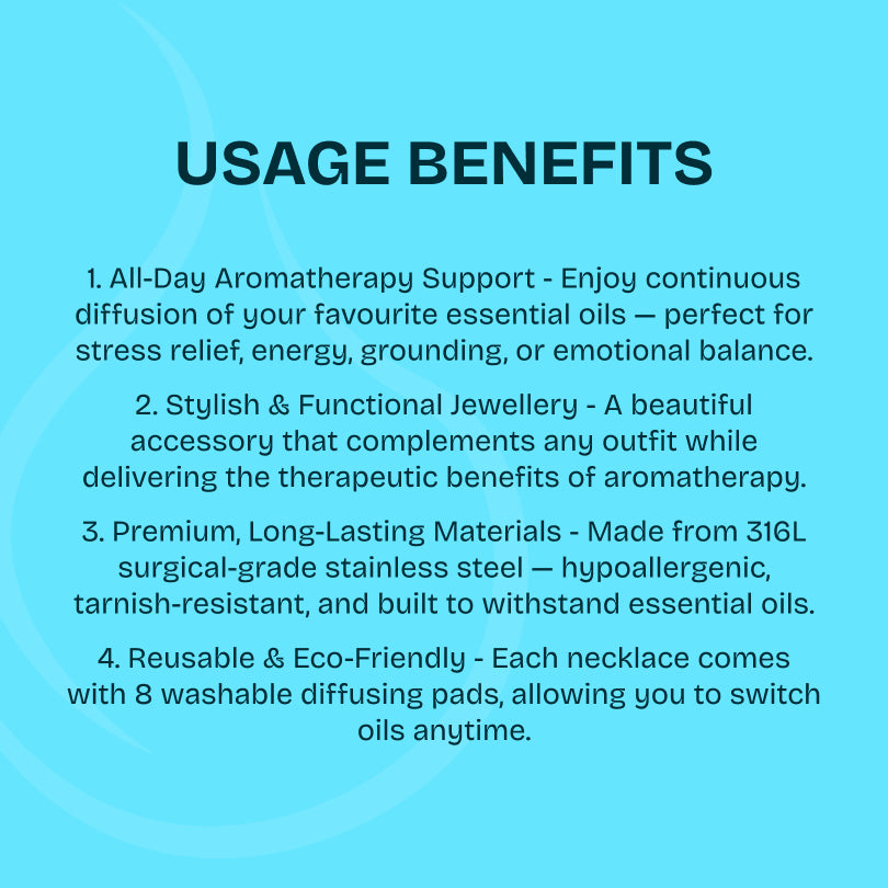 Blossom Aromatherapy Essential Oil Diffuser Necklace - Silver