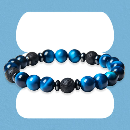 Blue Tiger Eye Beads Diffuser Bracelet
