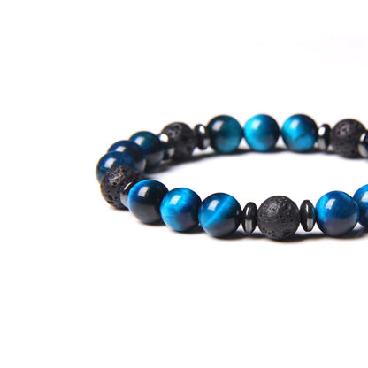 Blue Tiger Eye Beads Diffuser Bracelet