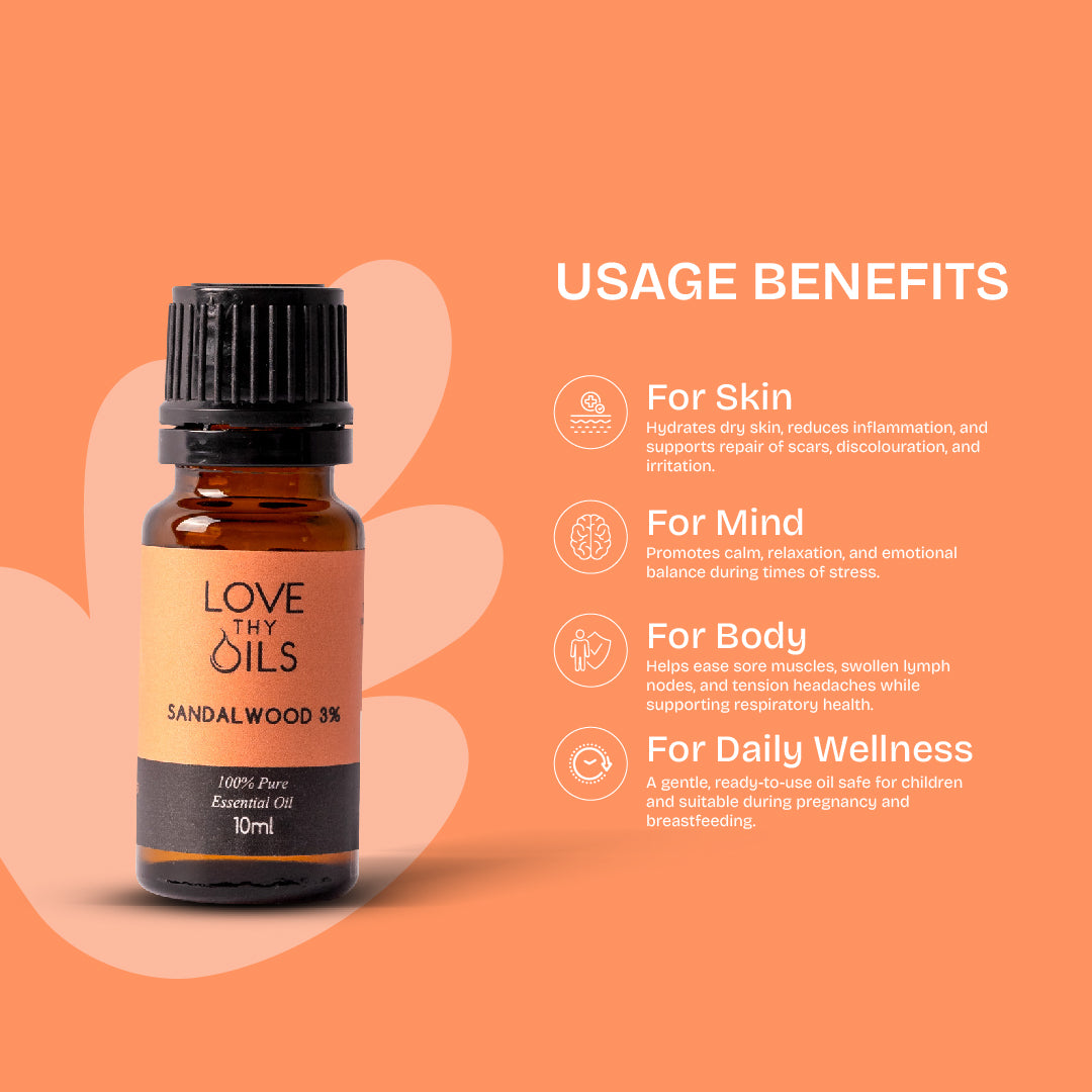 Sandalwood 3% Essential Oil In Jojoba 10ml