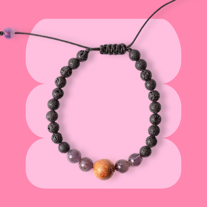 Amethyst & Lava Stone Adjustable diffuser bracelet