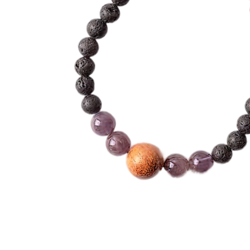Amethyst & Lava Stone Adjustable diffuser bracelet