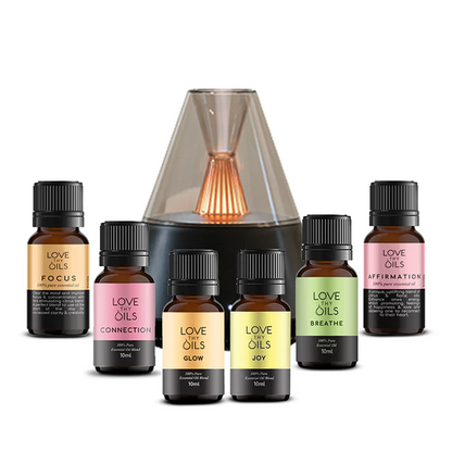 Aromatic Fusion Collection (Affirmation+Breathe+Connection+Focus+Joy+Glow) + Diffuser
