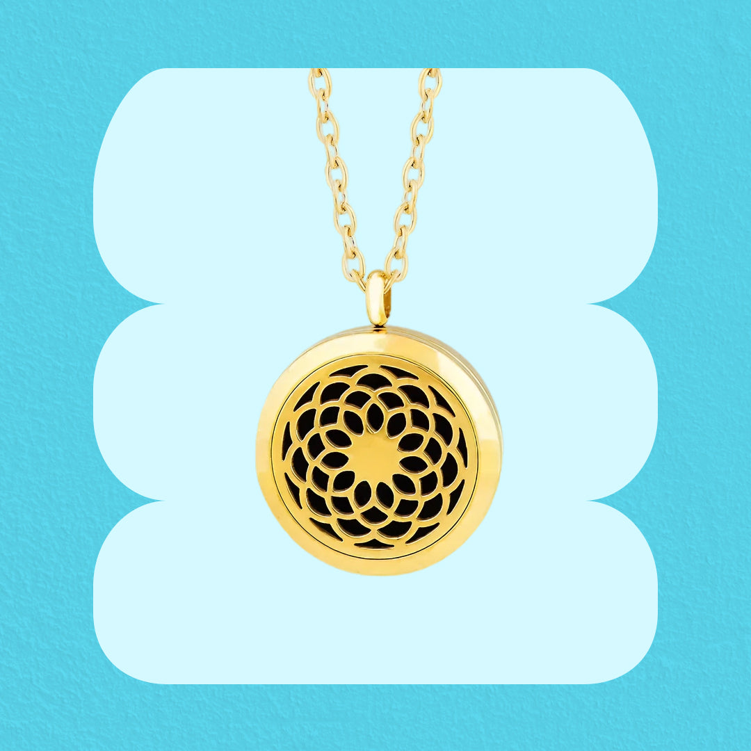 Blossom Essential Oil Diffusing Necklace - Yellow Gold