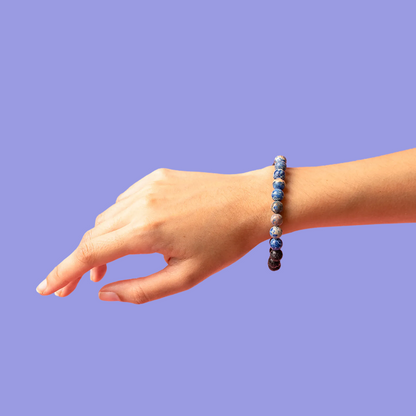 Blue Imperial Jasper & Lava Stone diffusing bracelet