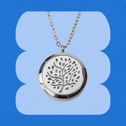 Forest Whispers Aromatherapy Necklace - Silver