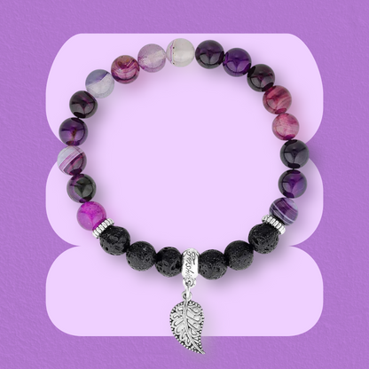 Harmony - Purple Agate & Lava stone diffuser Bracelet