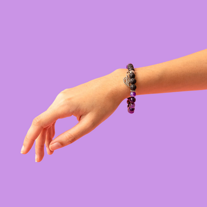 Harmony - Purple Agate & Lava stone diffuser Bracelet