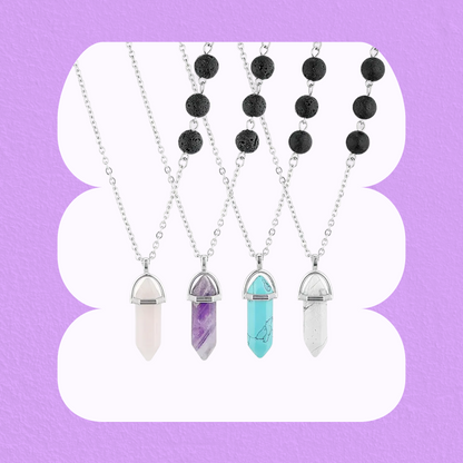 Joy Lava Stone & Crystal diffusing Necklace