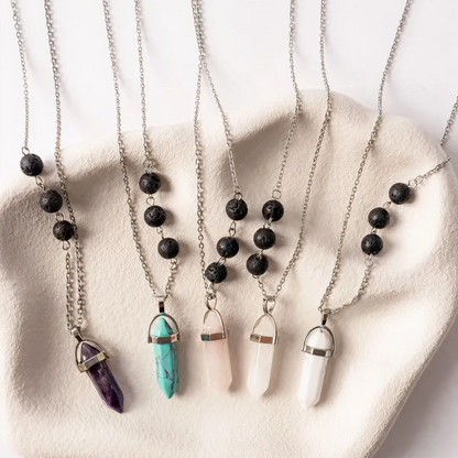 Joy Lava Stone & Crystal diffusing Necklace