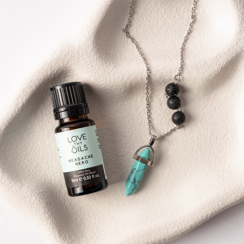 Joy Lava Stone & Crystal diffusing Necklace