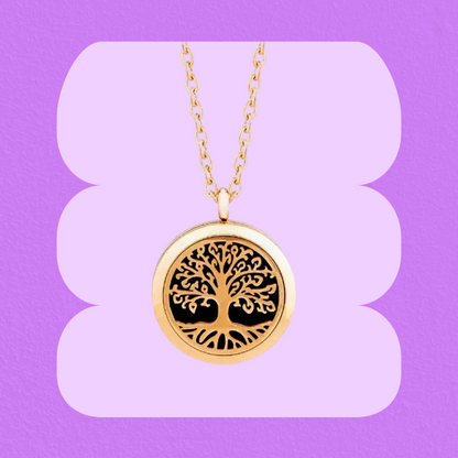 Tree of Life - Aromatherapy Diffusing Necklace - Rose Gold