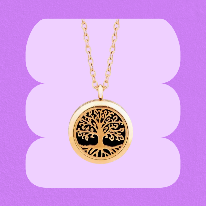 Tree of Life - Aromatherapy Diffusing Necklace - Rose Gold
