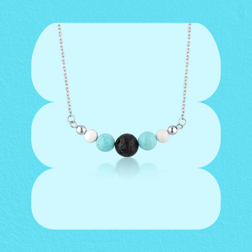 Turquoise & Howlite Diffuser Necklace