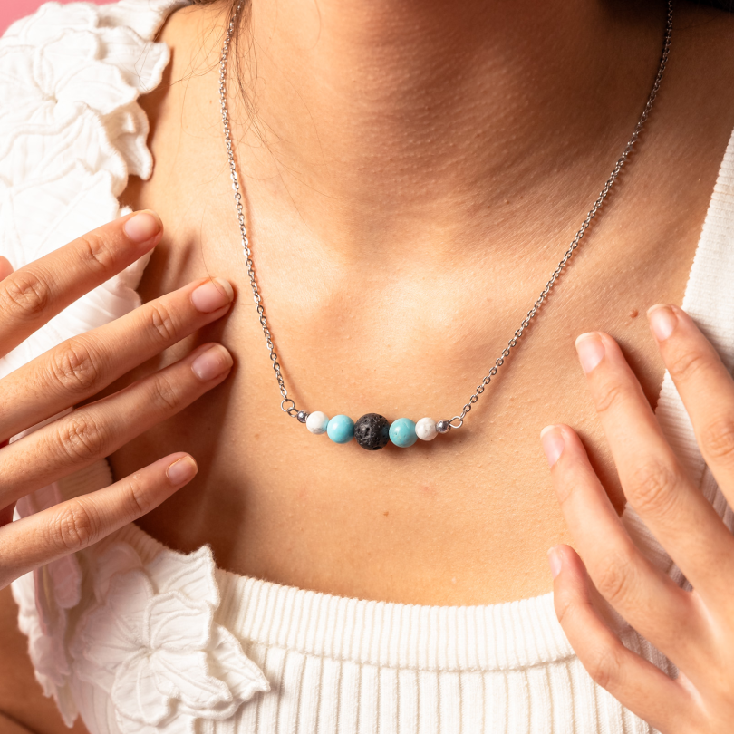 Turquoise & Howlite Diffuser Necklace