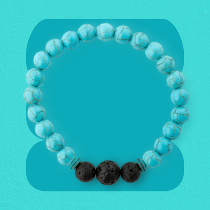 Turquoise & Lava Stone Diffusing Bracelet