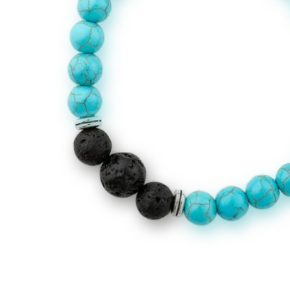 Turquoise & Lava Stone Diffusing Bracelet