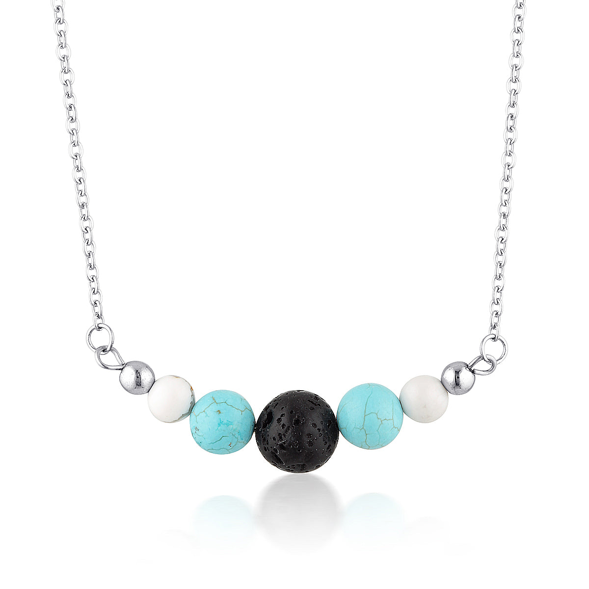 Howlite & Turquoise essential oil diffuser necklace
