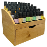 Bamboo essential oil storage box and display rack for aromatherapy oils