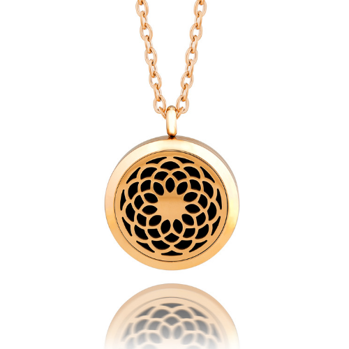 Essential oil diffuser necklace, aromatherapy locket rose gold locket