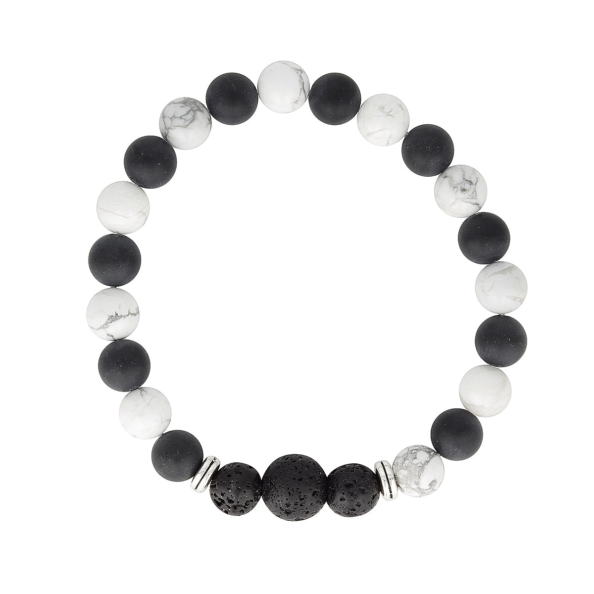 Howlite Onyx Essential Oil Diffuser Bracelet - Main Image