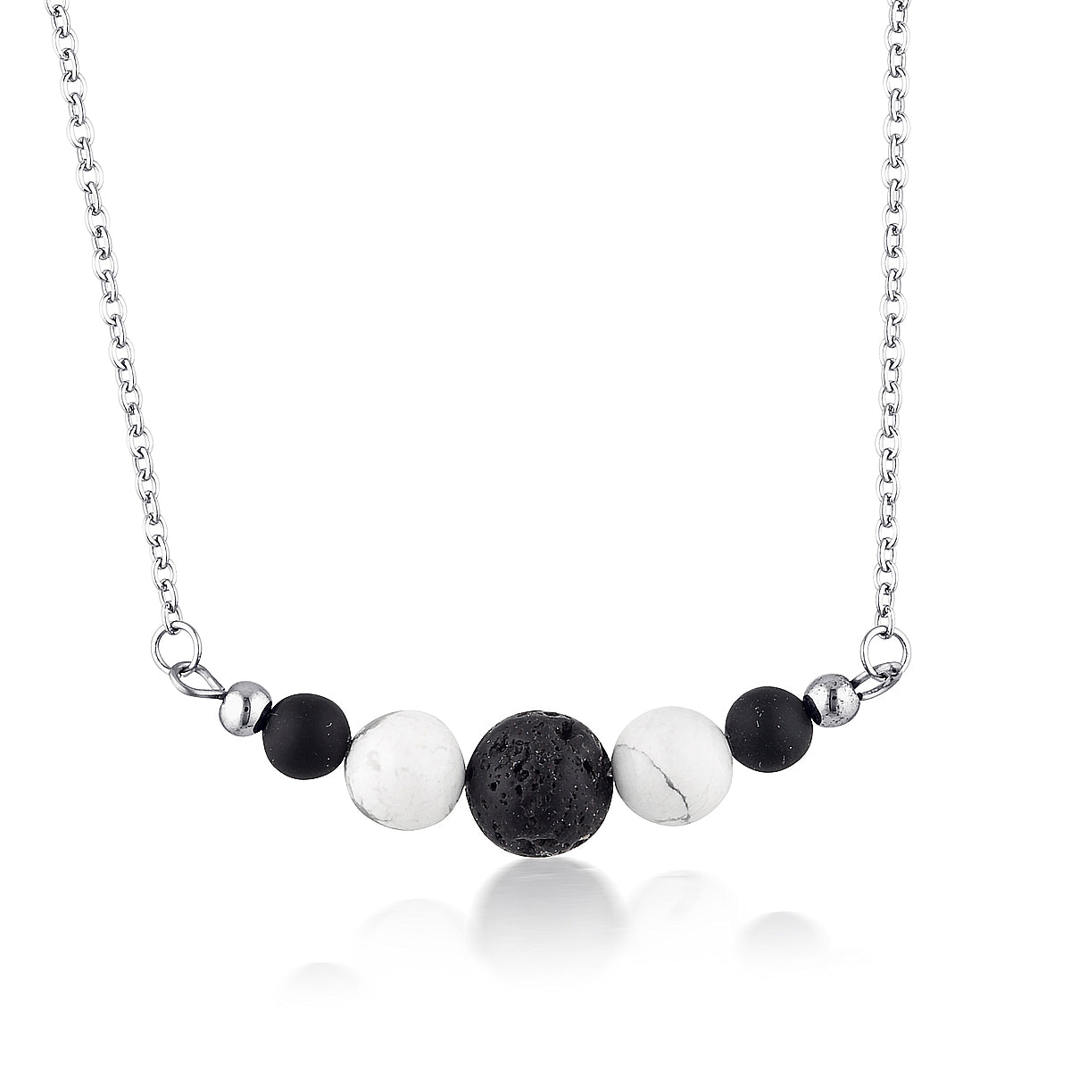 Howlite & Onyx Diffuser Necklace