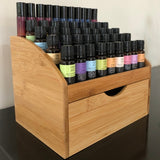 large bamboo essential oil storage box.  Wooden box to display essential oils.