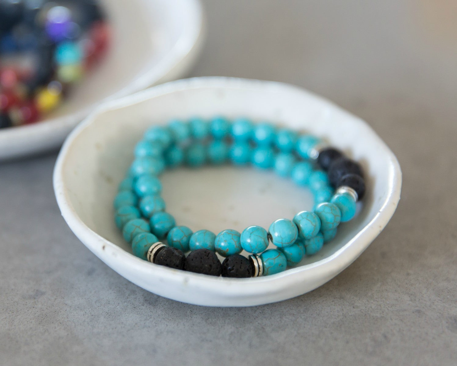 Turquoise & Lava Stone Diffusing Bracelet